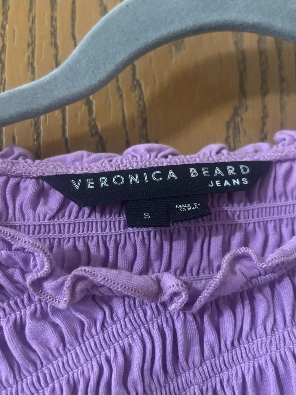 Veronica Beard Langston Smocked Puff Sleeve Top Violet Purple size S NWOT - Picture 4 of 6